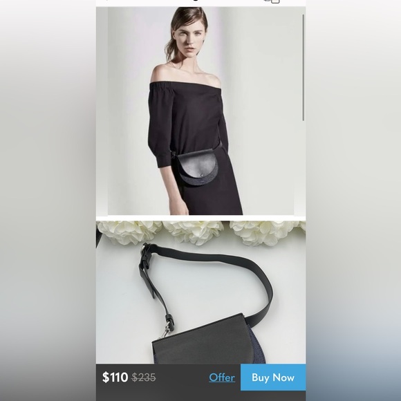 Theory Post Saddle Leather and Denim Waist/Hip/Belt Bag - Picture 10 of 13